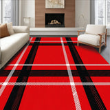 Holiday Tartan Motif Featuring Bold Contrasts and Interlocking Stripes(Red)