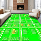 Ultra Soft Area Rug, Non Slip, Stain Resistant, Washable Area Rugs for Living Room, Bedroom, Educational Town Map Play Area Mat(Green)