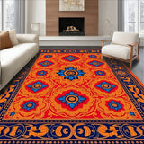 Boho Medley Interlocking Tiled Blooms and Ornate Filigree(Red)