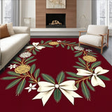 Elegant Pinecone Wreath Ribbon Bow Hearth Gathering Centerpiece(Red)