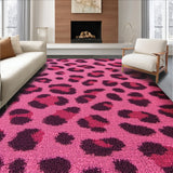 Ultra Soft Area Rug, Non Slip, Stain Resistant, Washable Area Rugs for Living Room, Bedroom, Faux Leopard Cowhide(Pink)