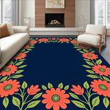 Folk Art Design Adorned with Playful Floral Motifs (Orange) - ODIKA