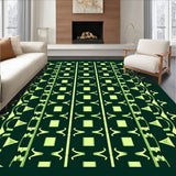 Contemporary Interlocking Lattice with Gradient Accents (Green)