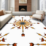 Weathered Compass Rose with Radiating Petal Starbursts (Orange) - ODIKA