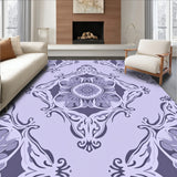 Lavender Hues with Interlocking Floral Medallions and Curves (Purple)