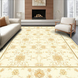 Eco Friendly Vinyl Floor Mat With Timeless Damask Heritage Design(Beige)