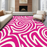 Elegant Swirl Cascade Plush Faux Fur Ultrasoft (Pink) - ODIKA