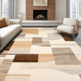 Abstract Geometric Area in Beige and Brown Artful Design(Beige)