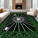Intricate Web Gothic Doormat with Ornate Spider Motifs(Green) - ODIKA