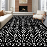 Floral Lattice with Ornate Blossom Overlays(Black)