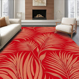 Lush Tropical Oasis Featuring Exotic Palm Leaf(Red)