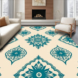 Elegant Distressed Damask Symmetrical Blossom(Teal)