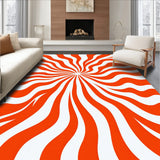 Sunburst Radial Swirl Abstract Decorative Throw Aesthetic(Orange)