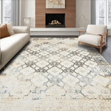 Farmhouse Heritage Area Distressed Diamond Trellis Ornamental(Beige)