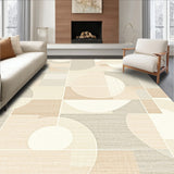 Creamy Beige Area Modern Circle Design for Cozy Ambiance(Beige)