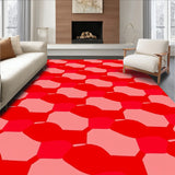 Hexagonal Honeycomb Mosaic with Contemporary Abstract Flair(Red)