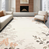 Dreamscape Meadow Area Boasting Minimalist Forest Creatures and Foliage(Beige)