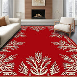 Festive Stylized Pine and Snow Crystal Array(Red)
