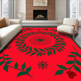 Festive Holly Wreath Area with Snowflake Accents(Red)