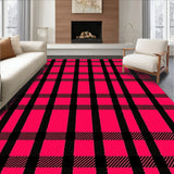 Highland Tartan Decorative Floor Covering Festive Design(Pink)