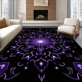 Cosmic Starburst Velvet Pile with Celestial Swirls (Black)