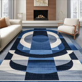 Deep Blues And Gray Modern Geometric Area With Sharp Lines(Blue)