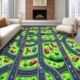 Ultra Soft Area Rug, Non Slip, Stain Resistant, Washable Area Rugs for Living Room, Bedroom, Multi Color Educational Play Area Activity Rug(Green)