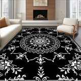 Elegant Floral Medallion Boho Decorative Accent(Black)