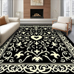 with Swirling Petal Motif and Ornate Border (Black) - ODIKA