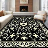 with Swirling Petal Motif and Ornate Border (Black) - ODIKA