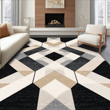 Elassa Inspired Abstract Geometry with Layered Diamond Motifs(Black)