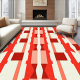 Buffalo Check Inspired Grid Contemporary Floor Accent(Red)