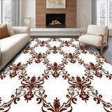 Classic Damask Scroll with Decorative Vine Details (Brown)
