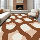 Nordic Cloud Minimalist Interlocking Motif Modern Art Design(Brown)