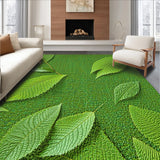 Ultra Soft Area Rug, Non Slip, Stain Resistant, Washable Area Rugs for Living Room, Bedroom, Soft Green Insect Motif Dining Room Rug(Beige)