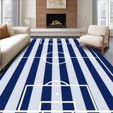 Striped Soccer Field Goals Center Circle(Blue)