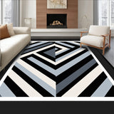 Chevron Striped with Contemporary Edge Frame Design(Black)