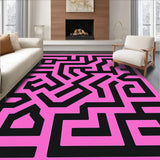 Elegant Interlocking Maze Inspired Unique Floor Covering (Pink)