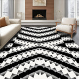 Classic Gothic Chevron Zigzag Decorative Artisan Floor Cover(Black)