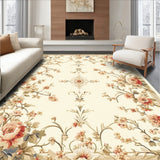 Floral Patterned Area Ivory Beige(Ivory)