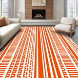 Rustic Harvest Grid Featuring Alternating Bold and Lines(Orange)