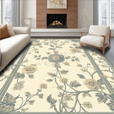 Handcrafted Vintage Inspired Area with Classical Floral Beige(Beige)