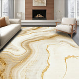 Ethereal Beige Marble Swirl Area Modern Artistic Floor(Beige)