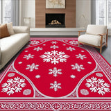 Festive Holiday Interlocking Snowflake Decorative Throw(Red)