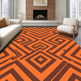 Lattice Honeycomb Chevron Zigzag Contemporary Stylish(Orange)