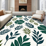 Botanical Leaf Motif Touch Floor Contemporary (Green)