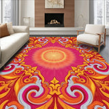 Mystical Sunburst Botanical Swirl Elegant Decorative(Pink)