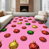 Christmas Tree Ornament Doormat Festive Bauble Motif Holiday(Pink)
