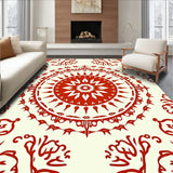 Sunburst Medallion Accent Plush Festive Elegant(Red)