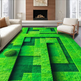 Ultra Soft Area Rug, Non Slip, Stain Resistant, Washable Area Rugs for Living Room, Bedroom, City Life 3D Playmat(Green)